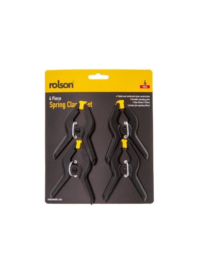 Rolson 4 Piece 90mm Spring Clamp Set 60350 | Lightweight Clamping Tools for Woodworking, Crafts & DIY - Image 2